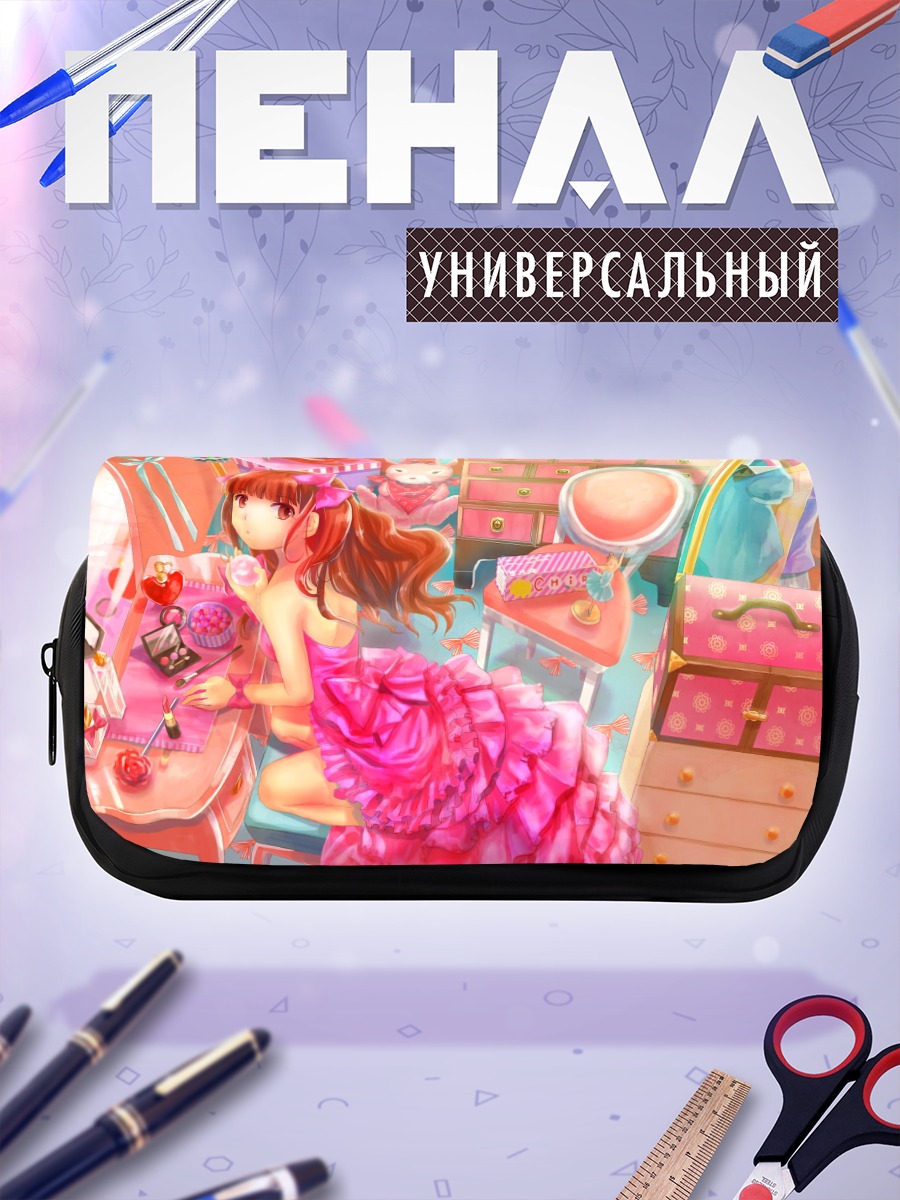 Пенал-косметичка Девушка в розах