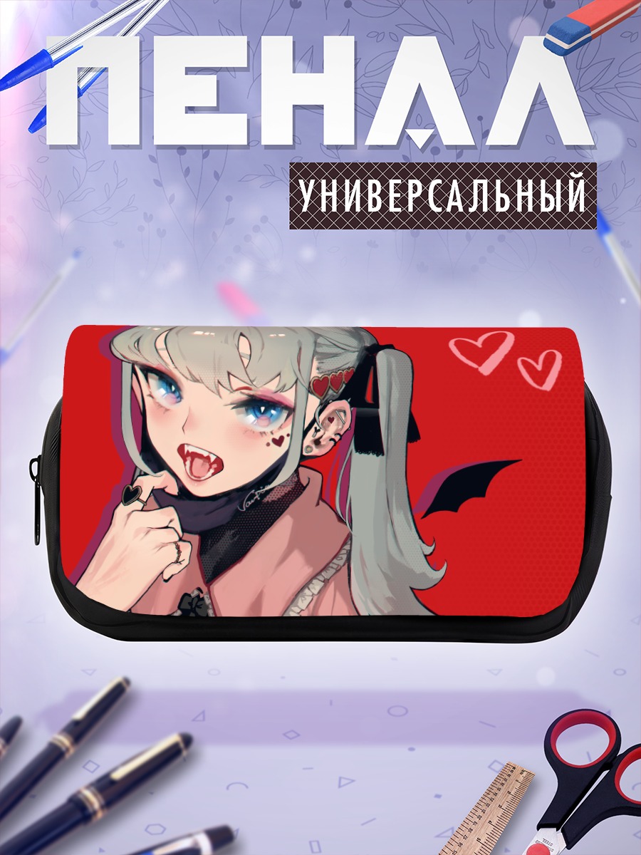 Пенал-косметичка Мику Хацунэ с сердечками