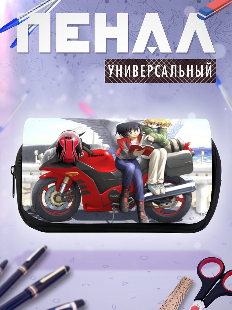 Пенал-косметичка Ангел на мотоцикле