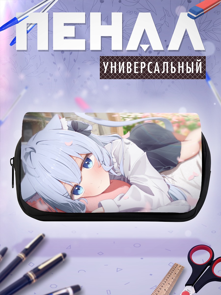 Пенал-косметичка Кошкодевочка в цветах