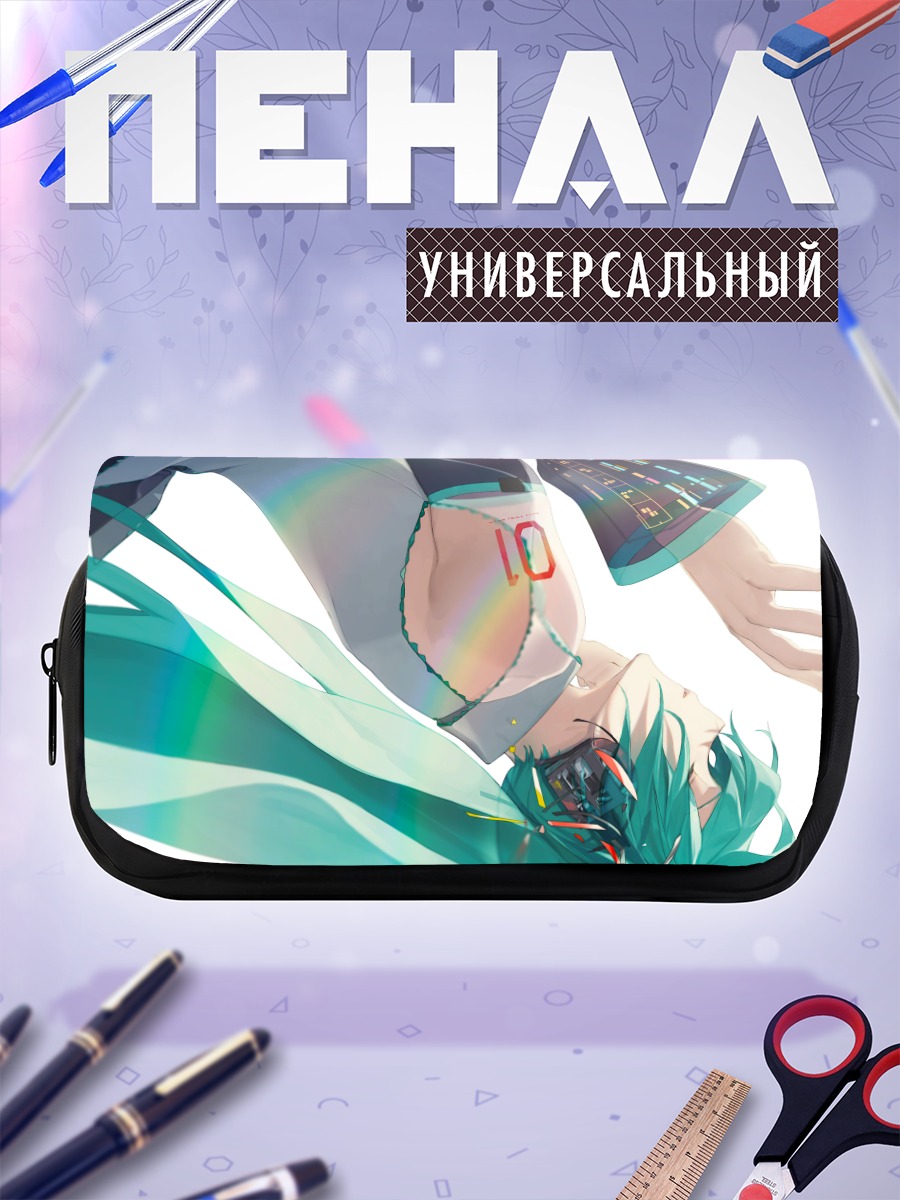 Пенал-косметичка Мику Хацунэ в наушниках