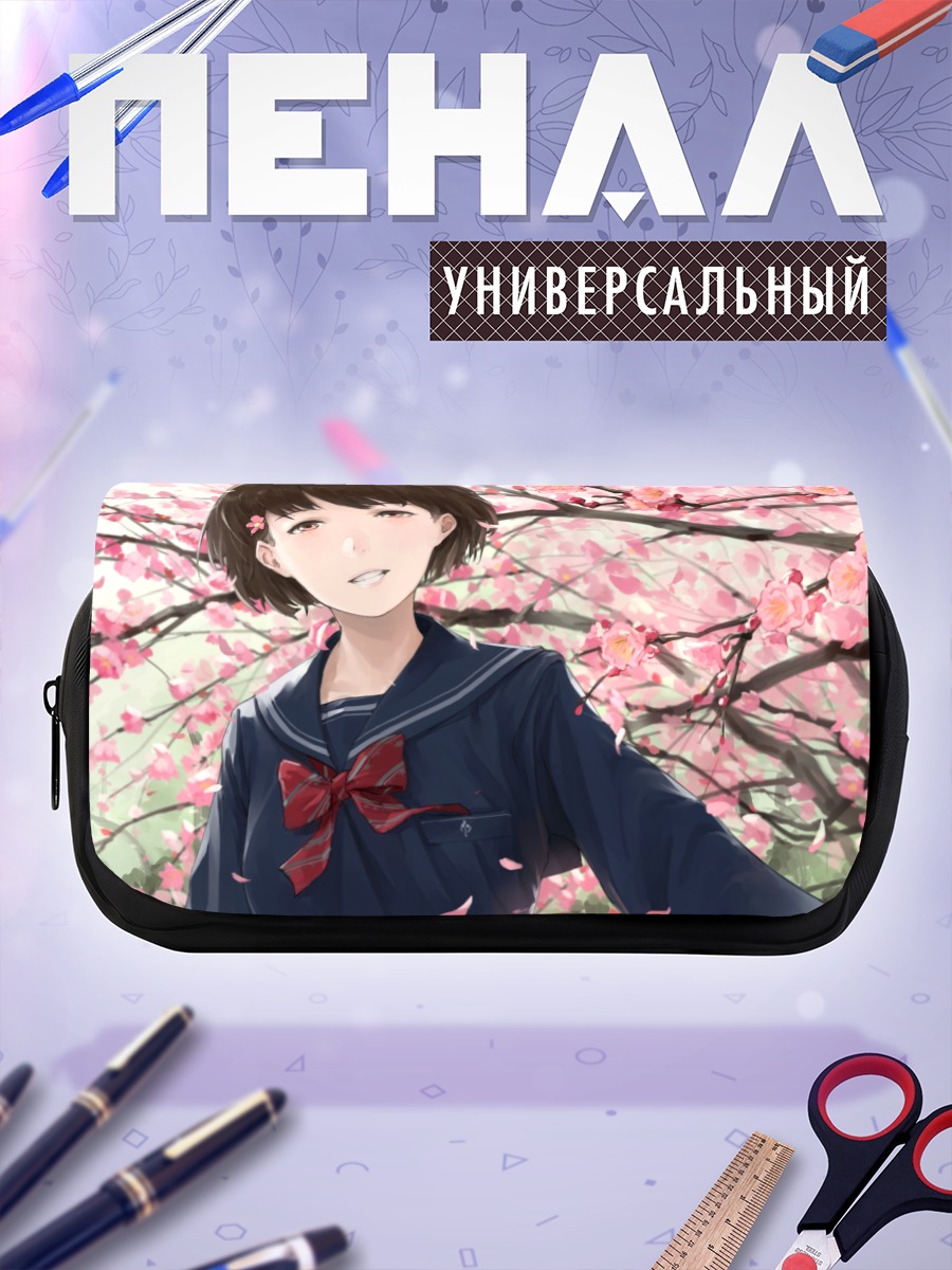 Пенал-косметичка Девушка в сакуре