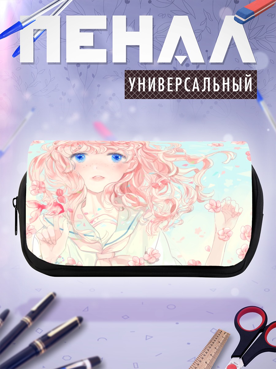Пенал-косметичка Девушка в сакуре