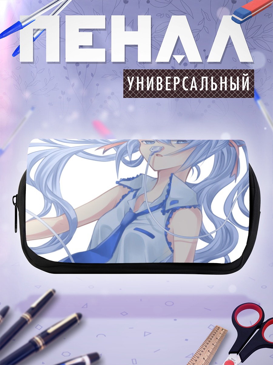 Пенал-косметичка Мику Хацунэ в наушниках