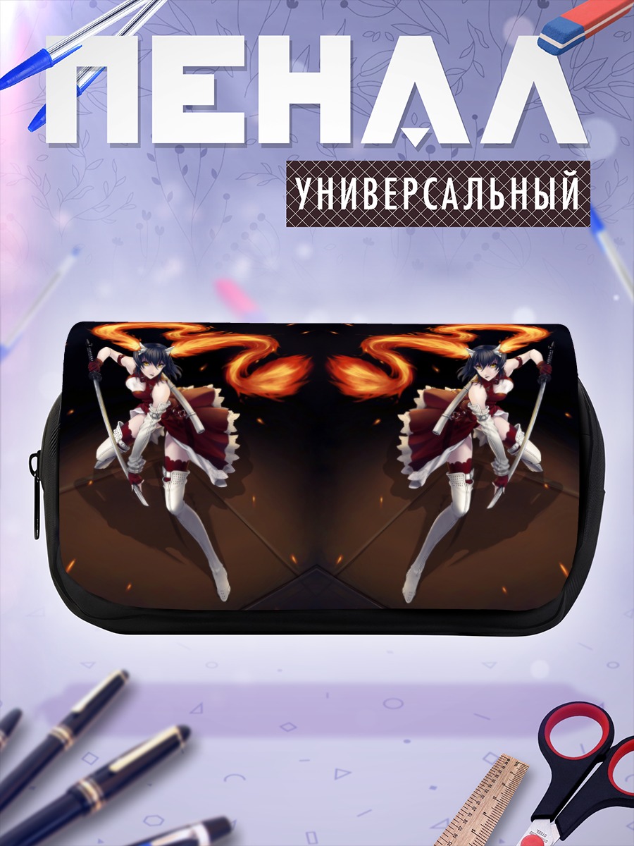 Пенал-косметичка Девушка с катаной