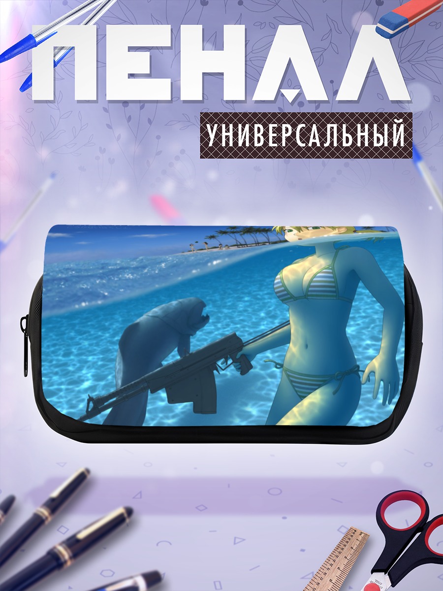 Пенал-косметичка Блондинка с винтовкой