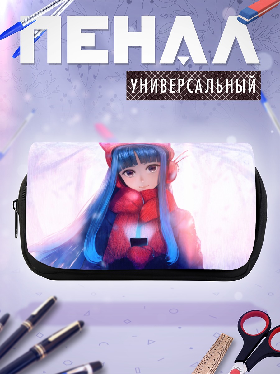 Пенал-косметичка Девушка в наушниках