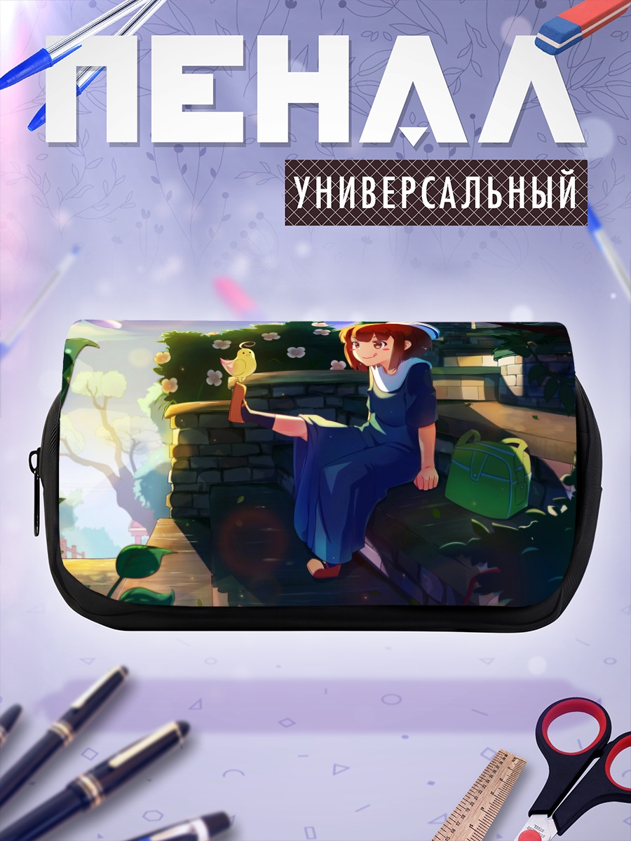 Пенал-косметичка Девочка с птичкой
