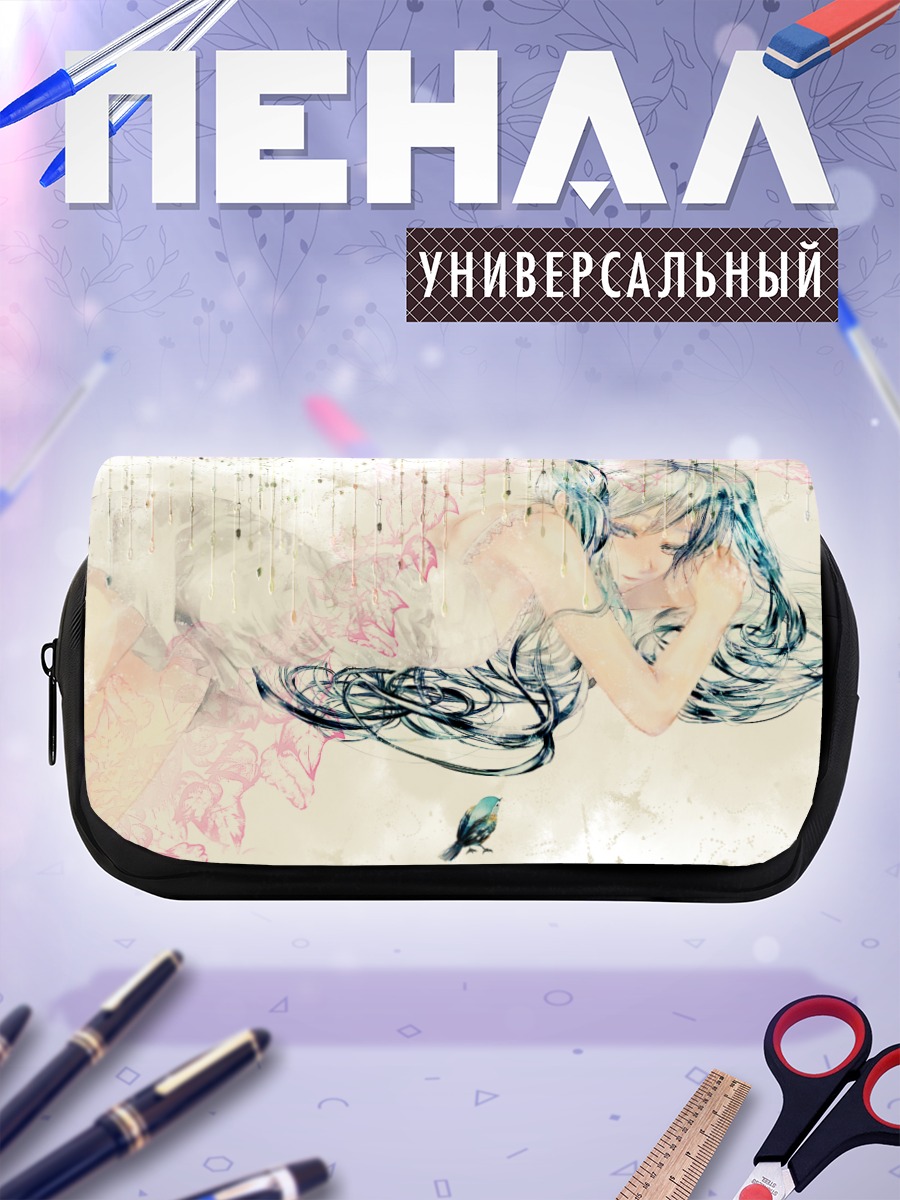 Пенал-косметичка Мику Хацунэ и птица