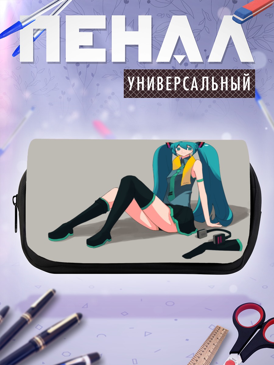 Пенал-косметичка Мику Хацунэ в черном