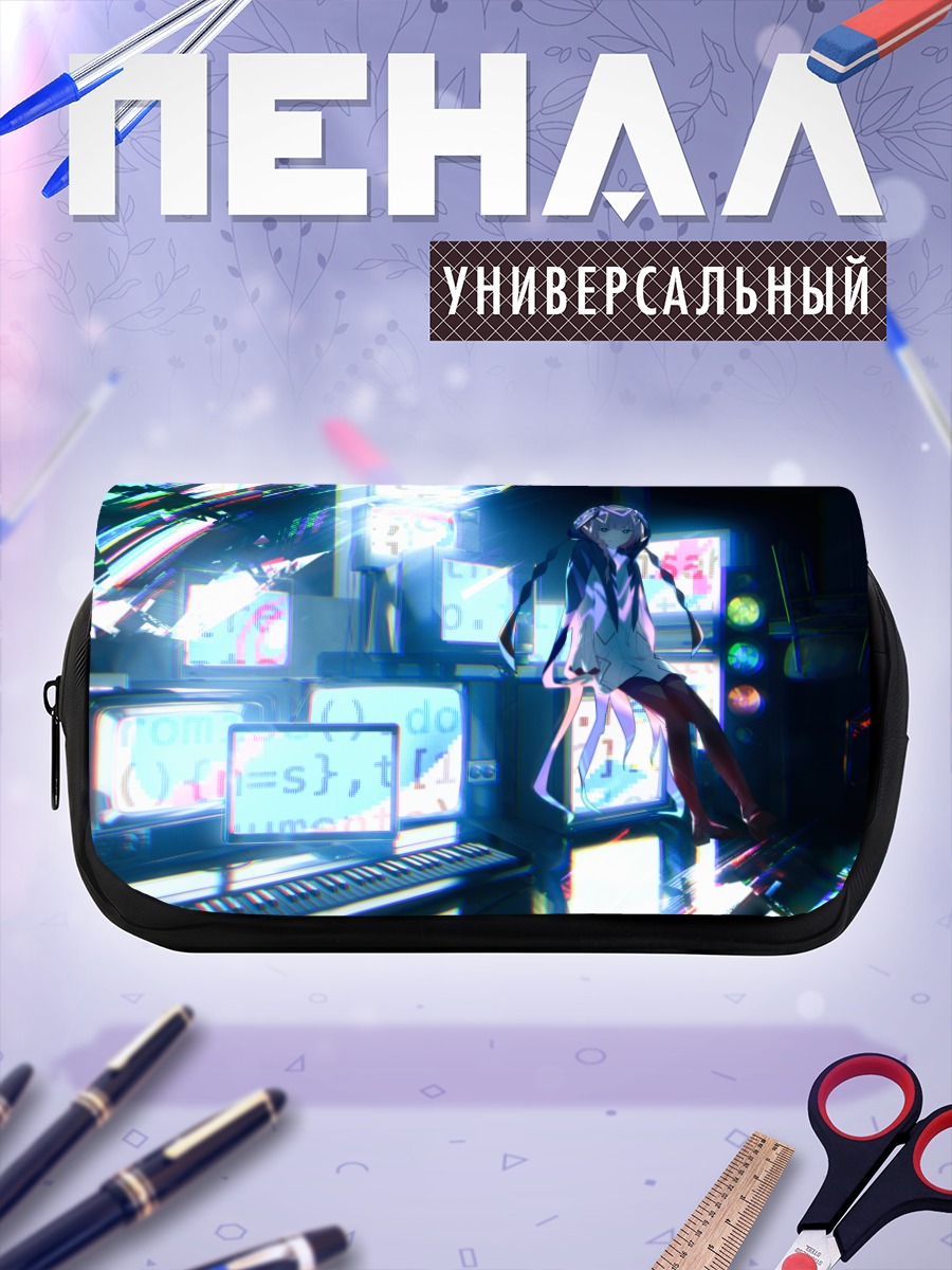 Пенал-косметичка Каф в неоновом городе