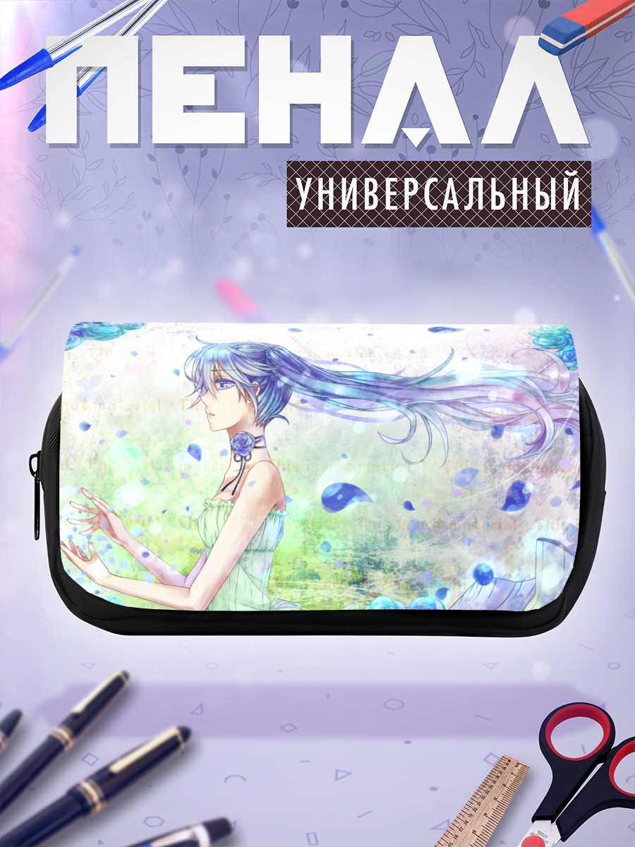 Пенал-косметичка Мику Хацунэ в цветах