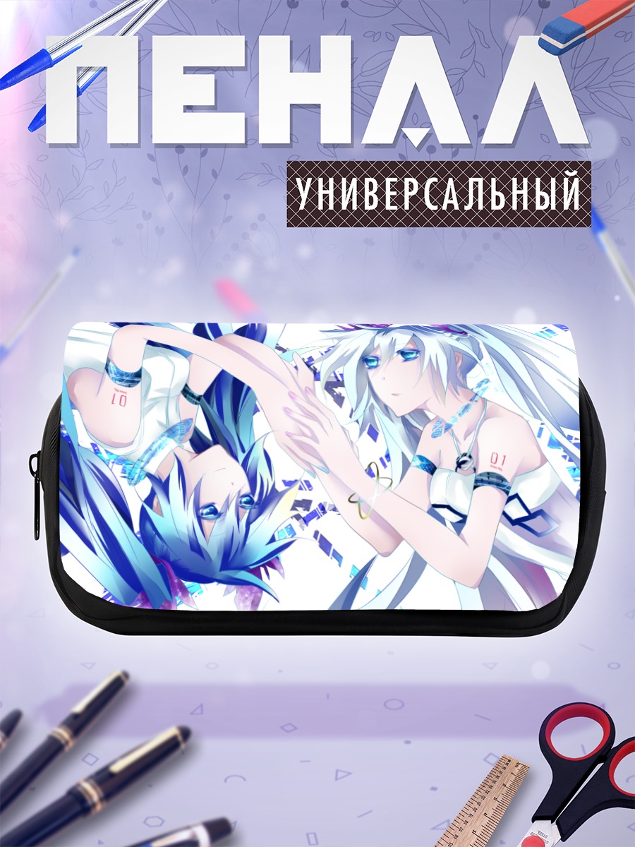 Пенал-косметичка Мику Хацунэ в голубом