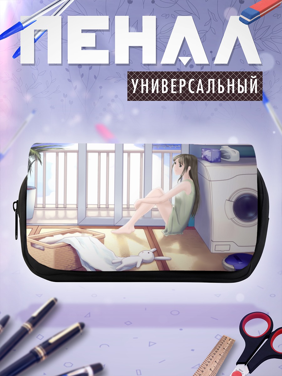 Пенал-косметичка Девушка с зайчиком