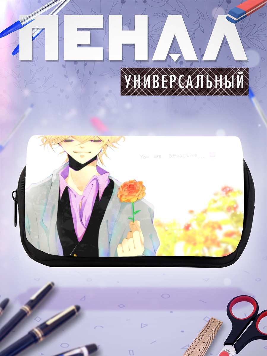 Пенал-косметичка Лен Кагамин с розой