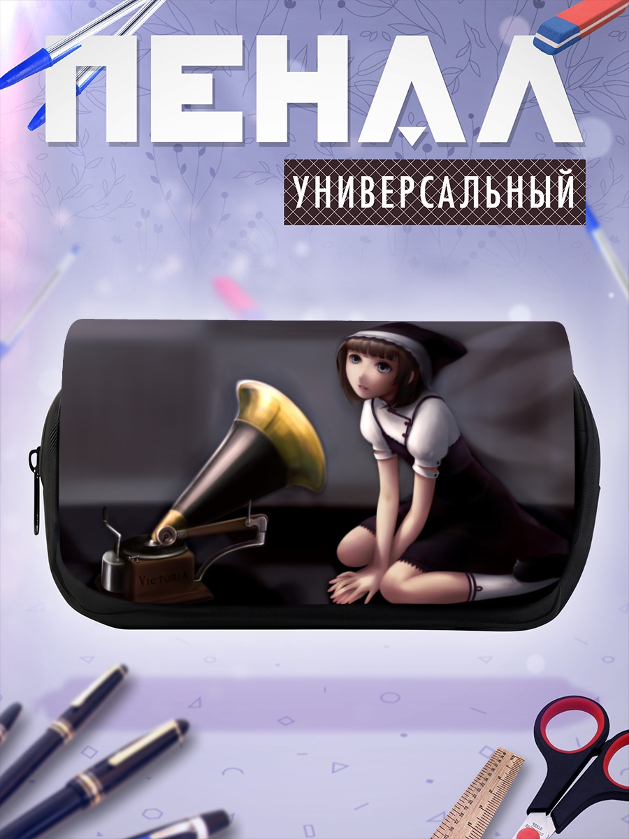 Пенал-косметичка Девочка с граммофоном