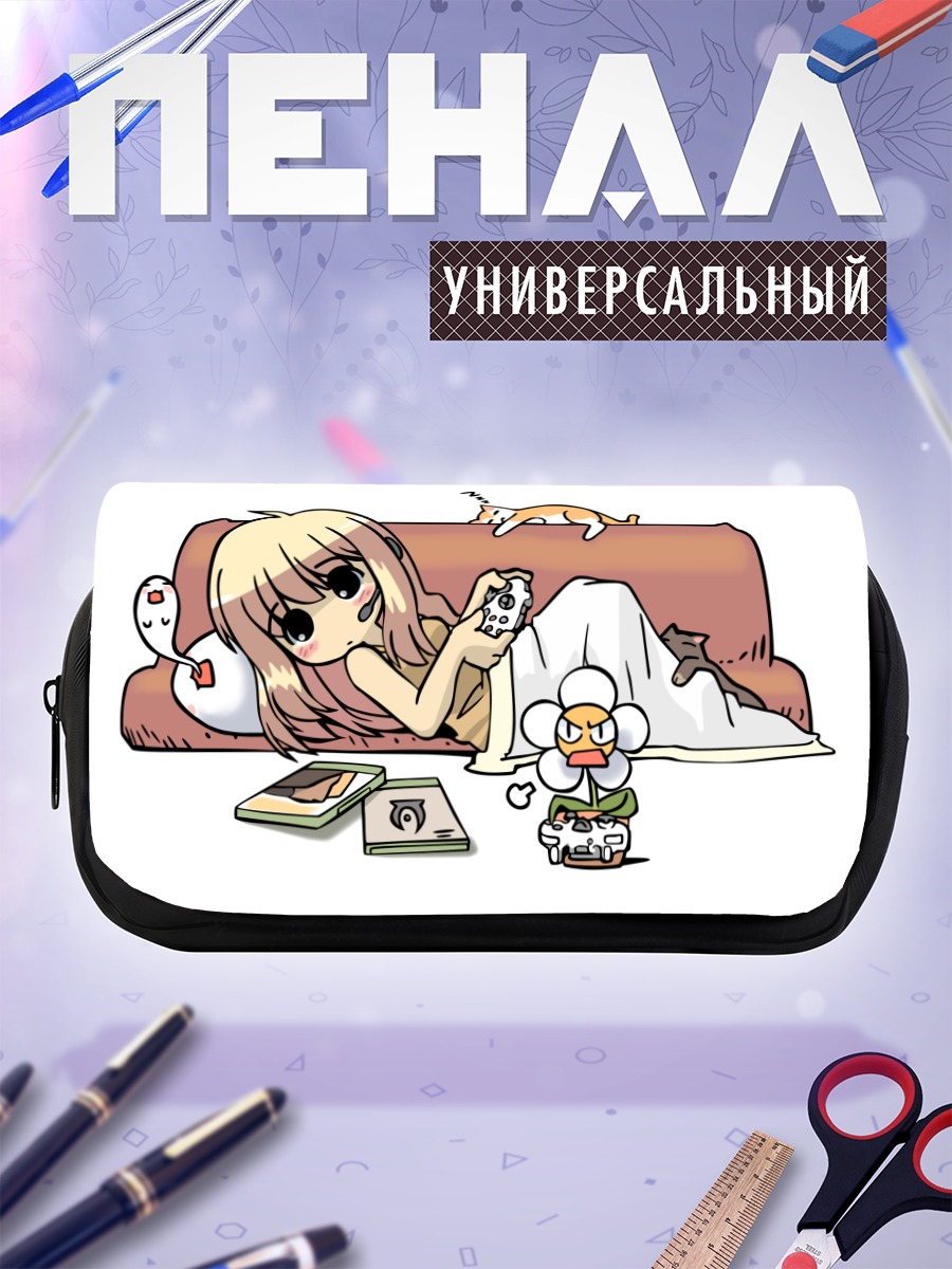 Пенал-косметичка Спящая кошка с консолью