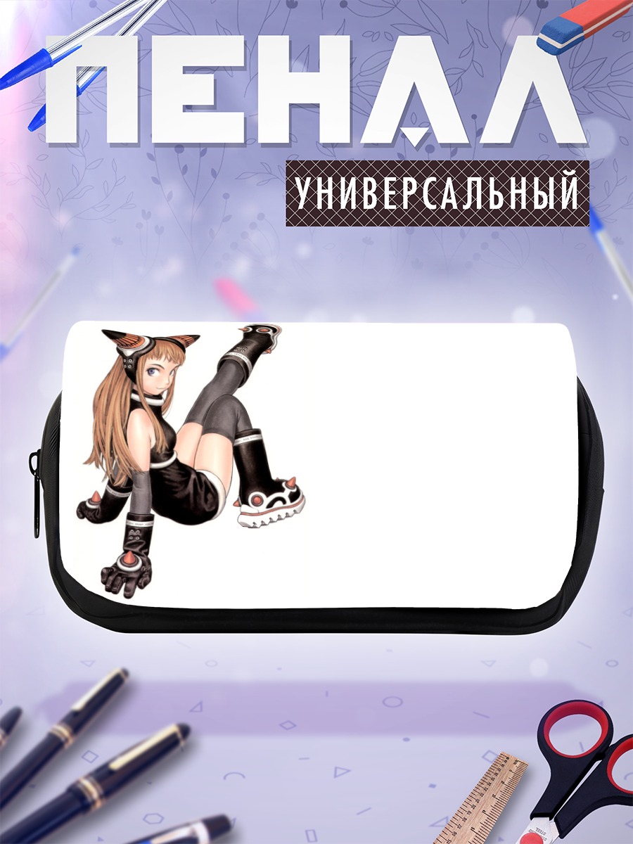 Пенал-косметичка Девушка-кошка в черном