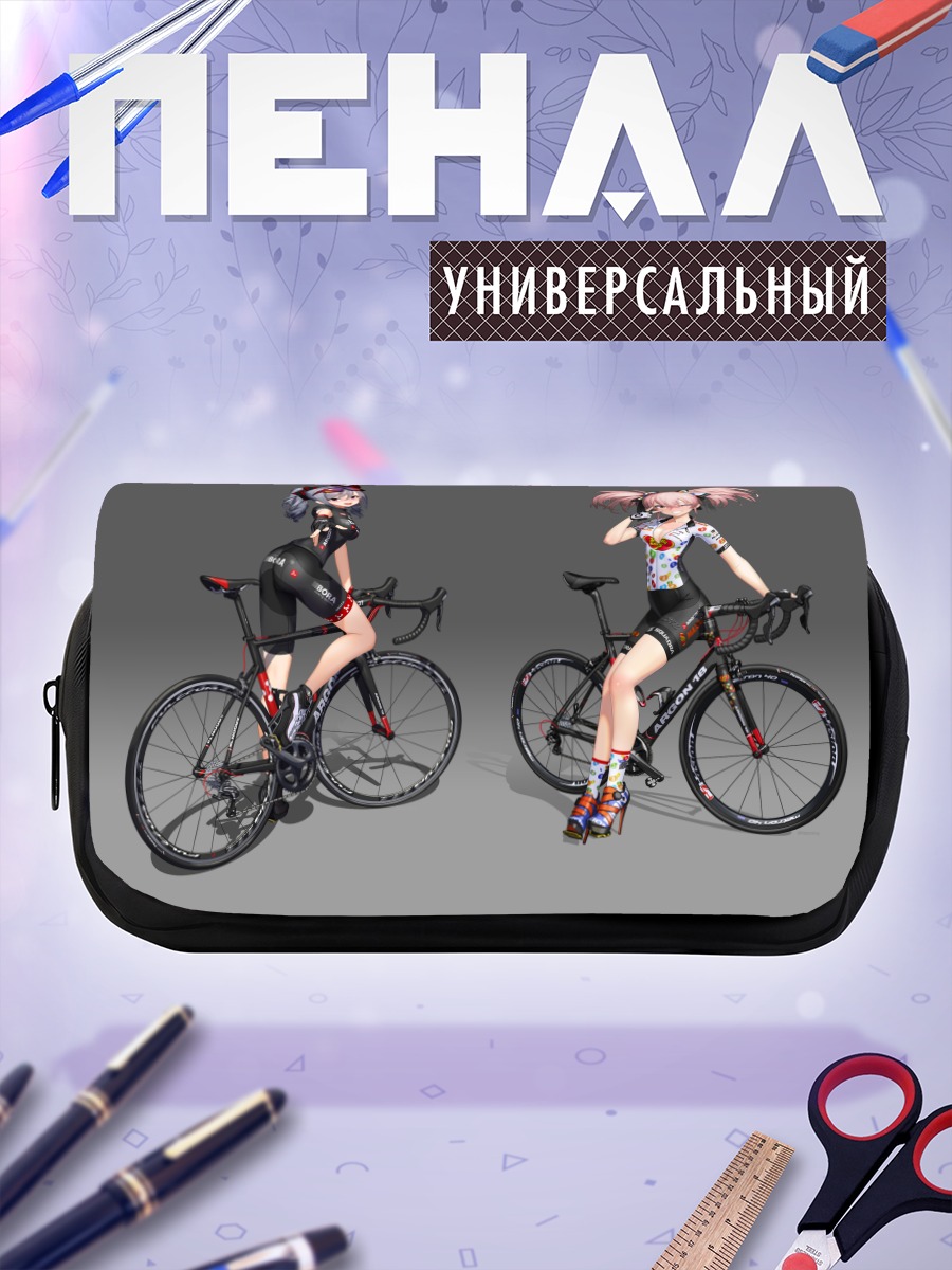 Пенал-косметичка Мику Хацунэ на велосипеде