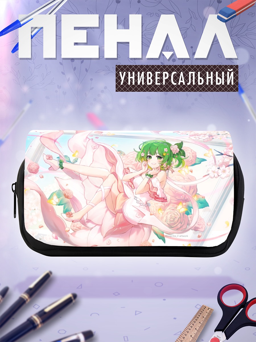 Пенал-косметичка Мику Хацунэ в цветах