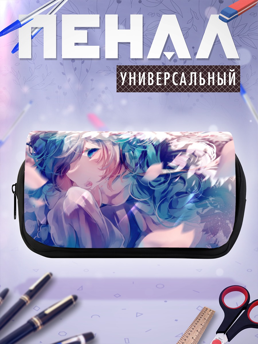 Пенал-косметичка Мику Хацунэ в цветах