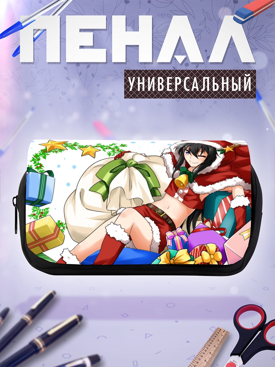 Пенал-косметичка Девушка в новогоднем костюме