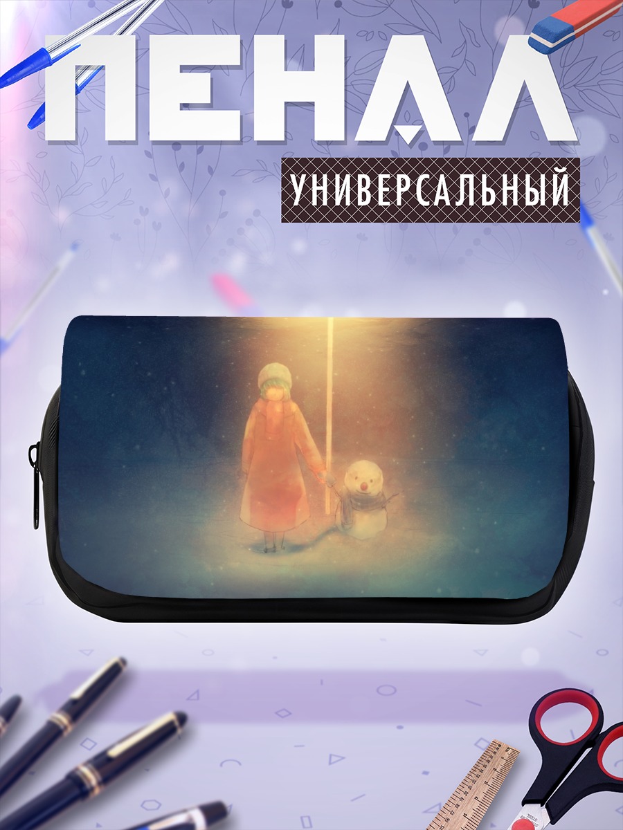 Пенал-косметичка Мику Хацунэ и снеговик