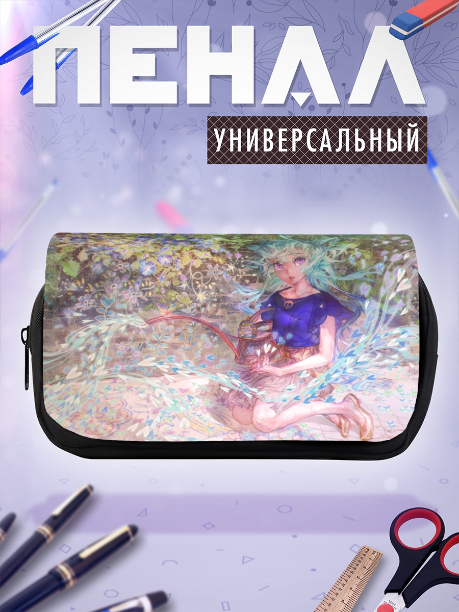 Пенал-косметичка Мику Хацунэ в цветах