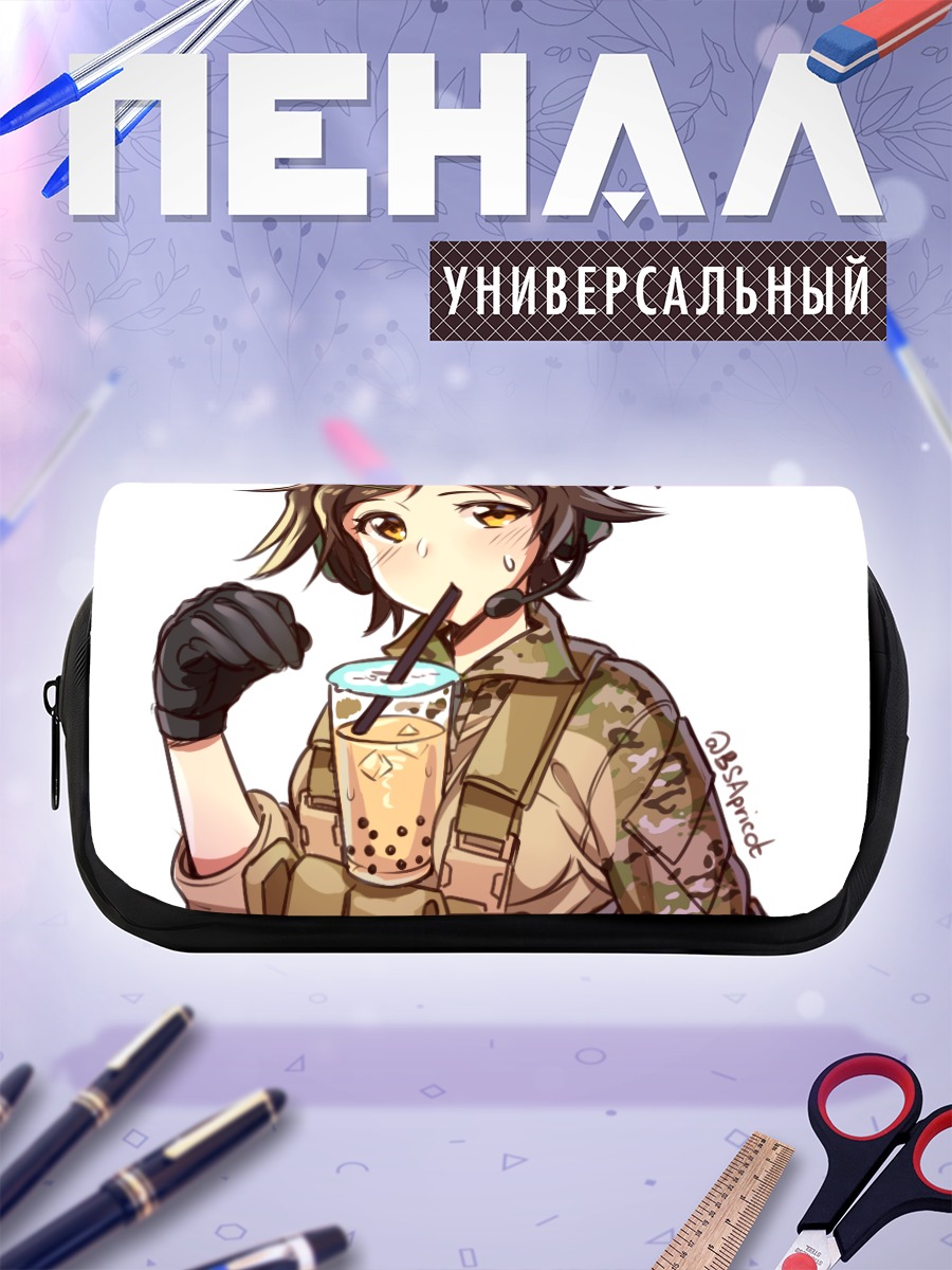 Пенал-косметичка Девушка с бабл-ти