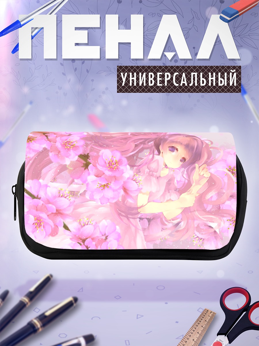 Пенал-косметичка Девушка в сакуре