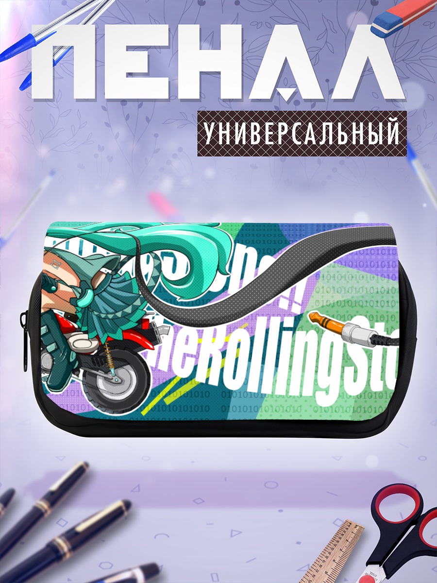 Пенал-косметичка Мику Хацунэ на мотоцикле