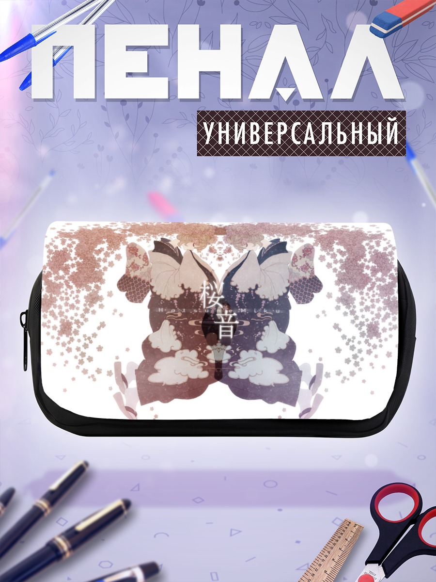 Пенал-косметичка Мику Хацунэ в цветах