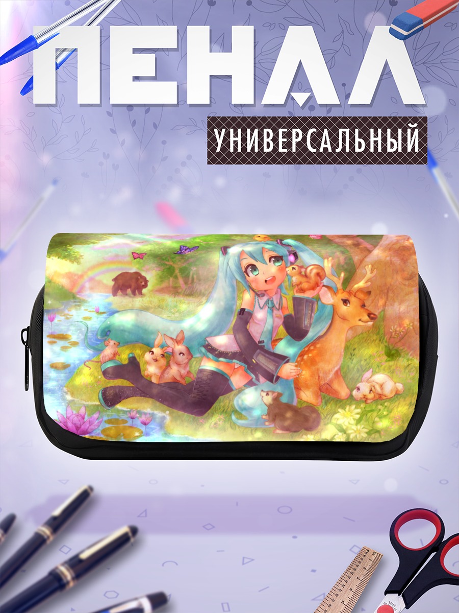 Пенал-косметичка Мику Хацунэ в лесу