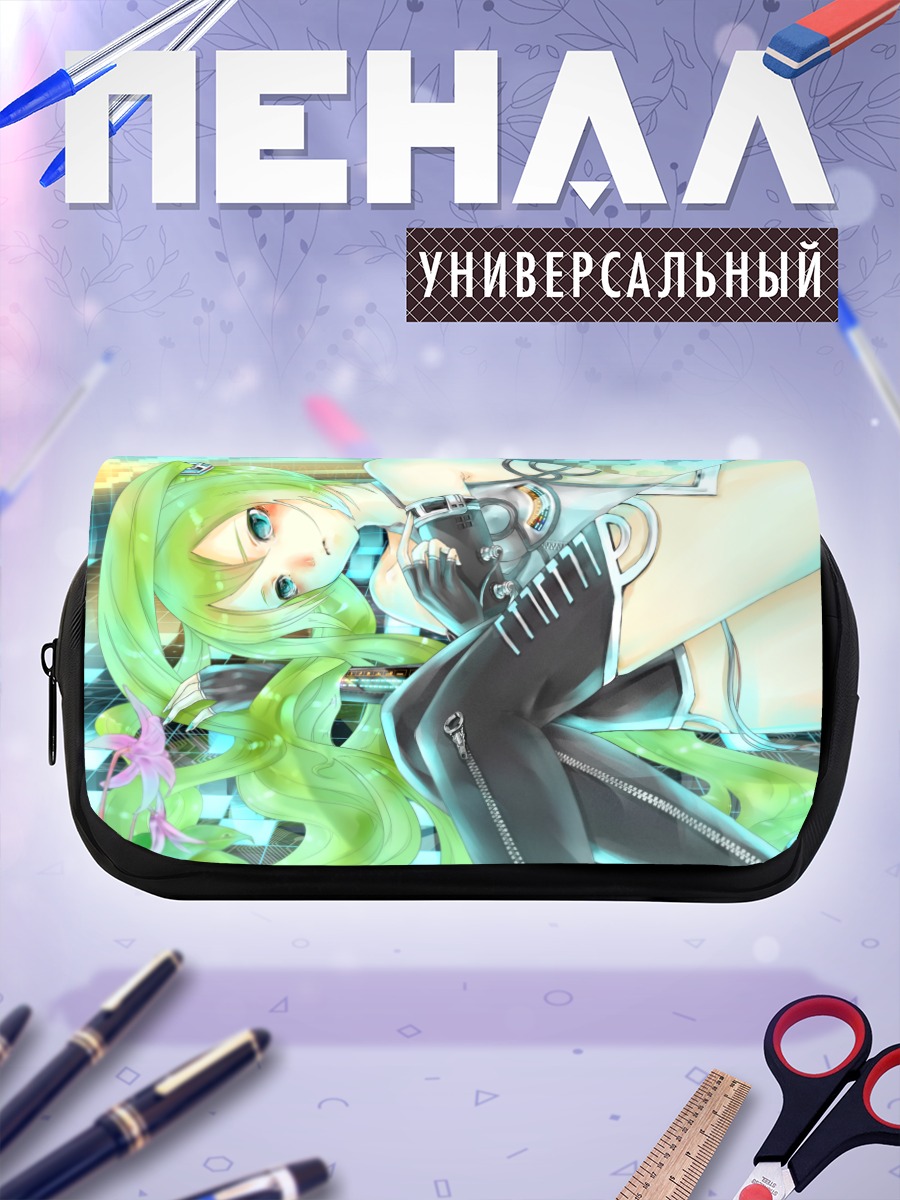Пенал-косметичка Мику Хацунэ в голубом
