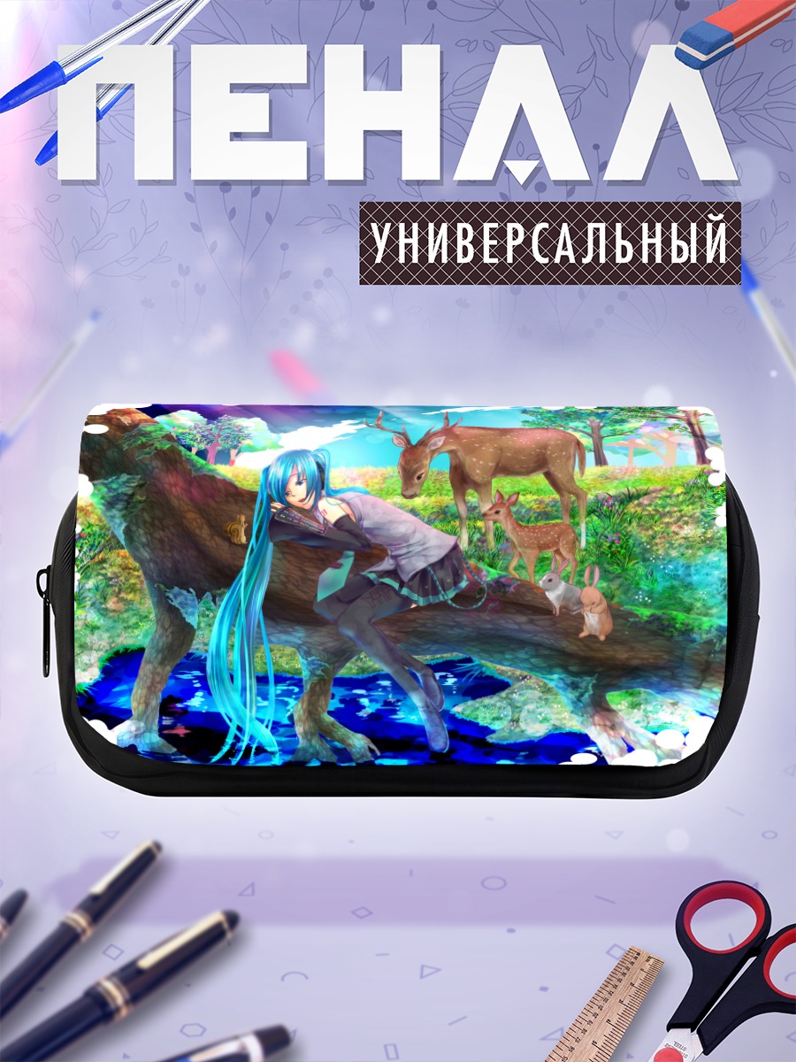 Пенал-косметичка Мику Хацунэ в лесу