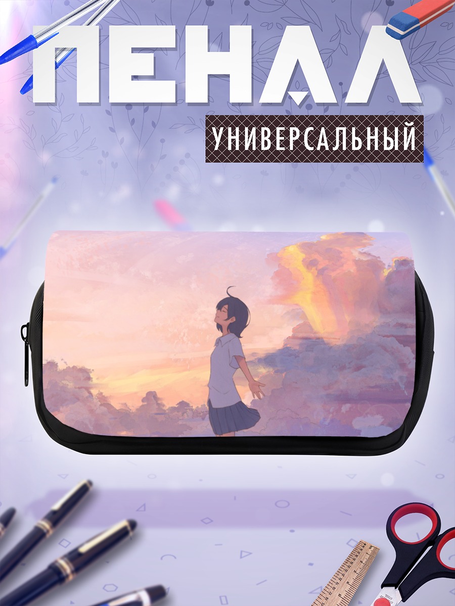 Пенал-косметичка Школьница на закате