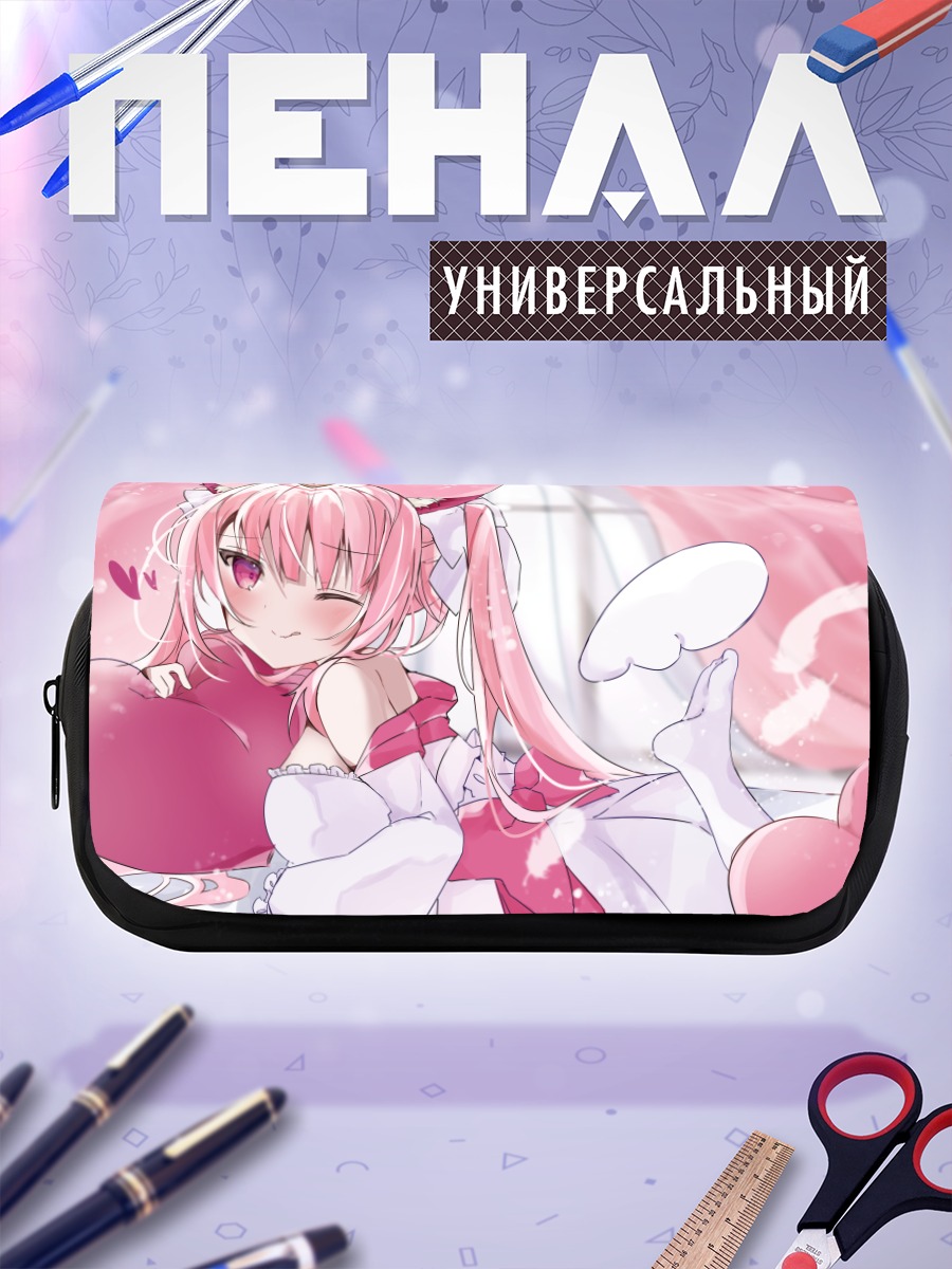 Пенал-косметичка Розовая девушка с ушками