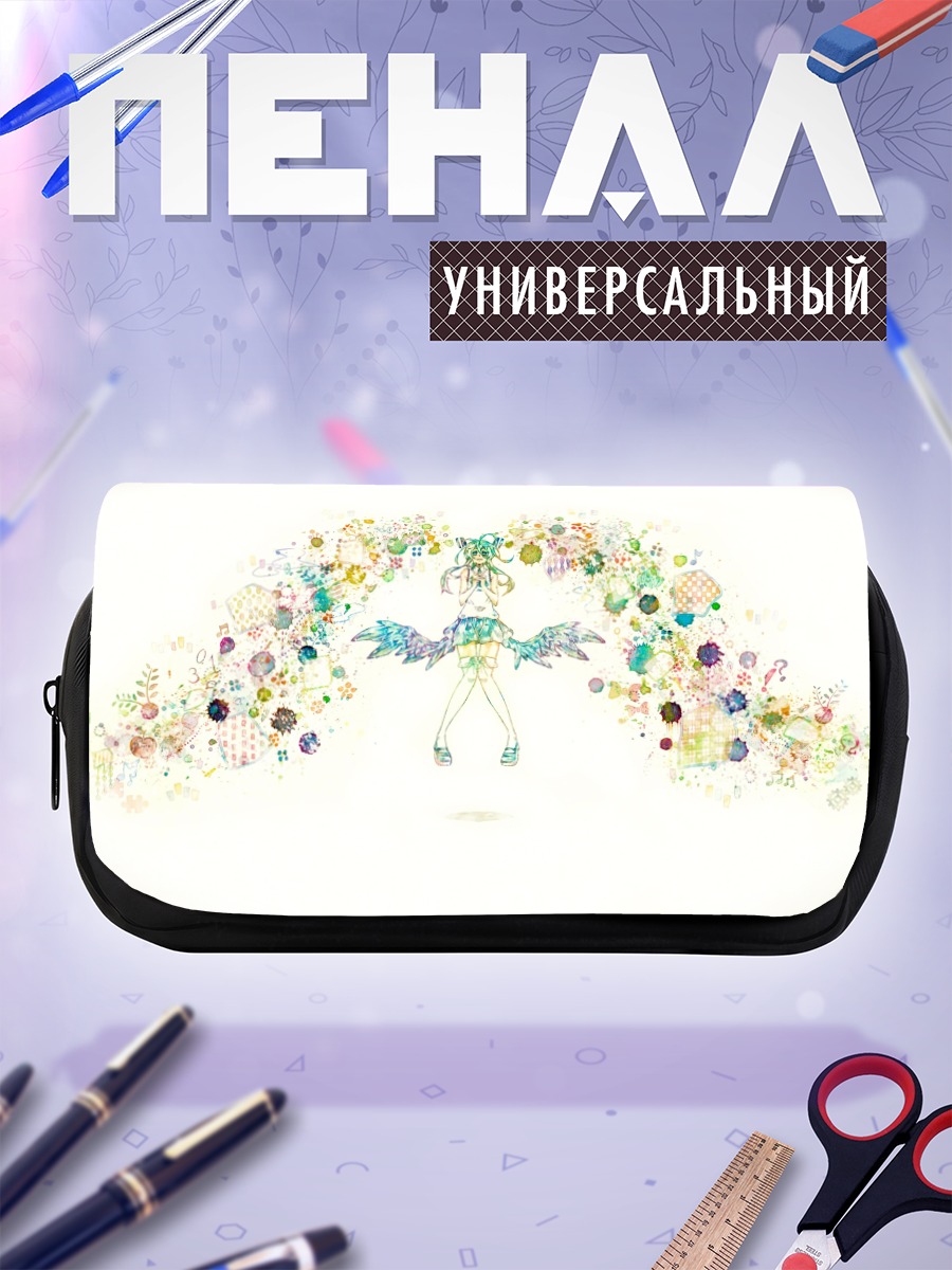 Пенал-косметичка Мику Хацунэ в цветах