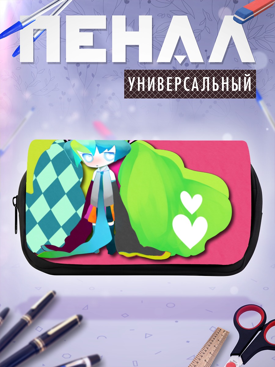 Пенал-косметичка Мику Хацунэ в зелени