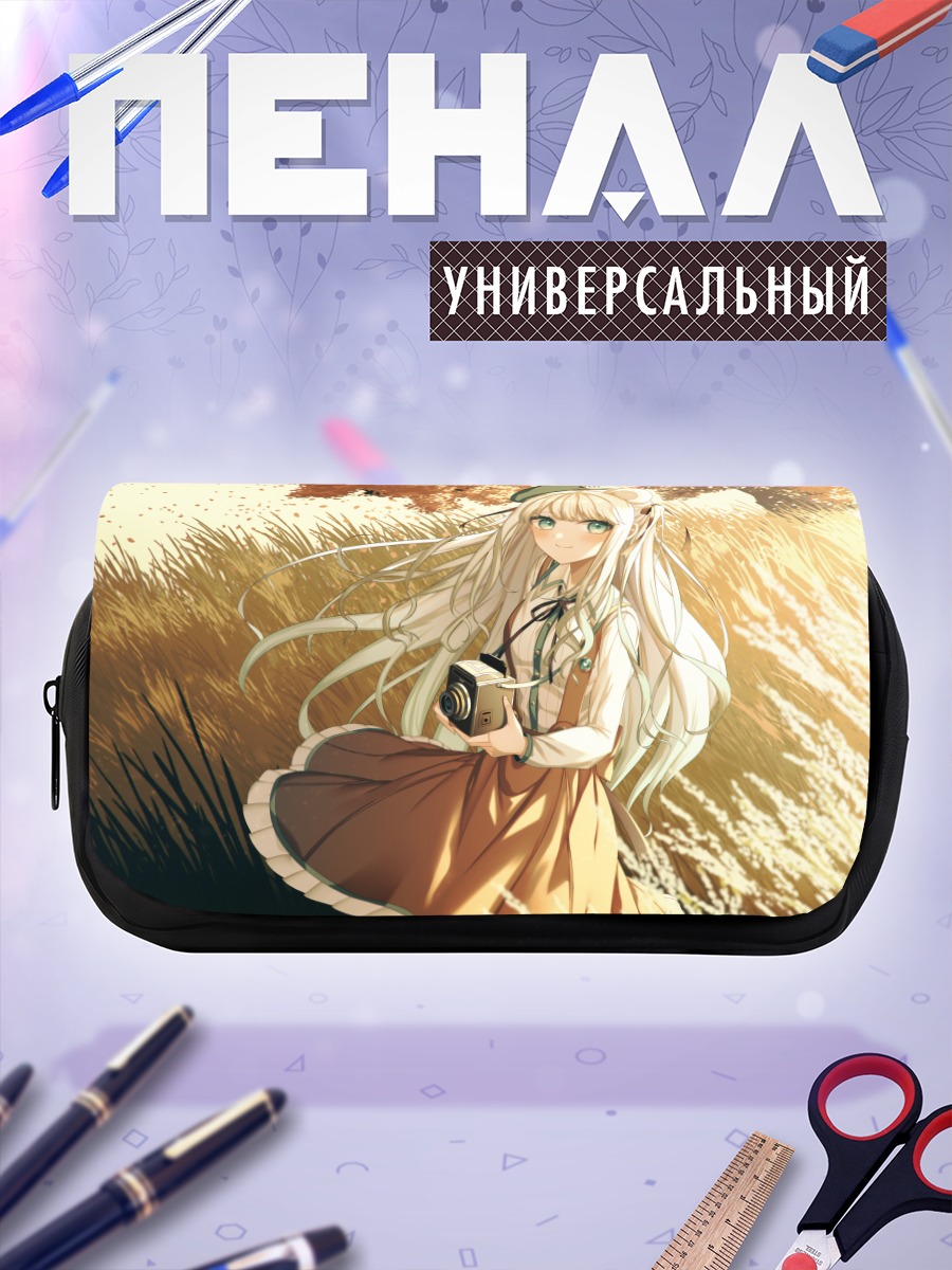 Пенал-косметичка Девочка с камерой осенью