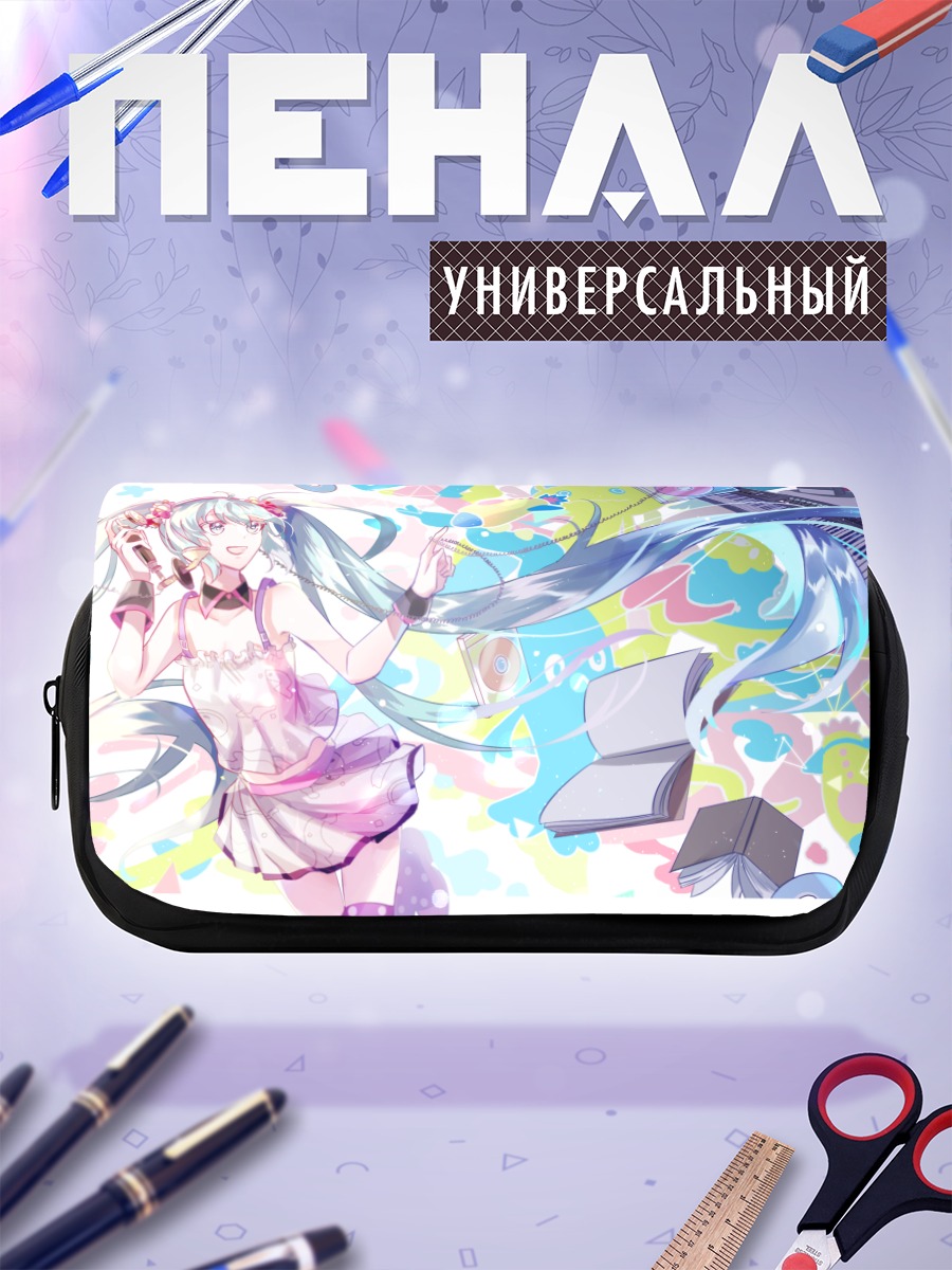 Пенал-косметичка Мику Хацунэ в цветах