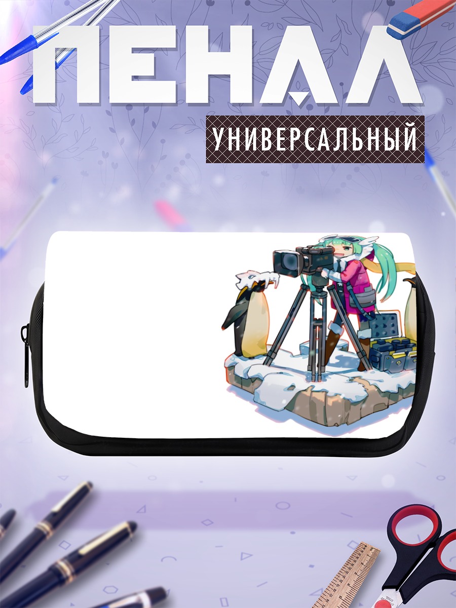 Пенал-косметичка Мику Хацунэ с пингвинами