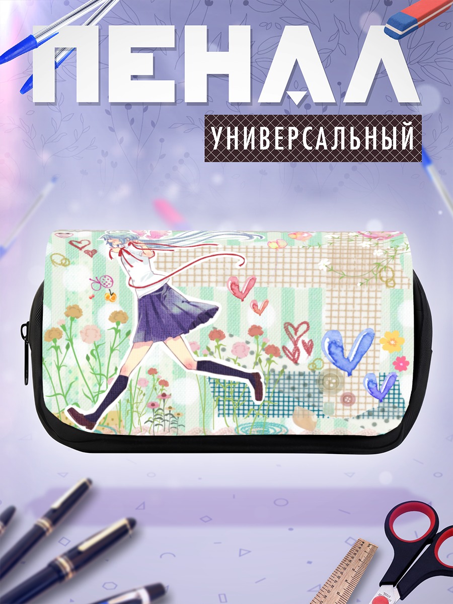 Пенал-косметичка Мику Хацунэ в цветах