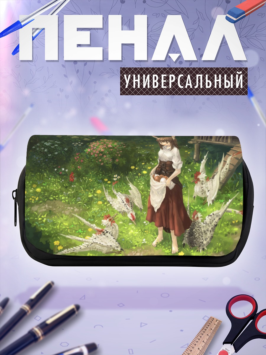 Пенал-косметичка Девушка с птицами