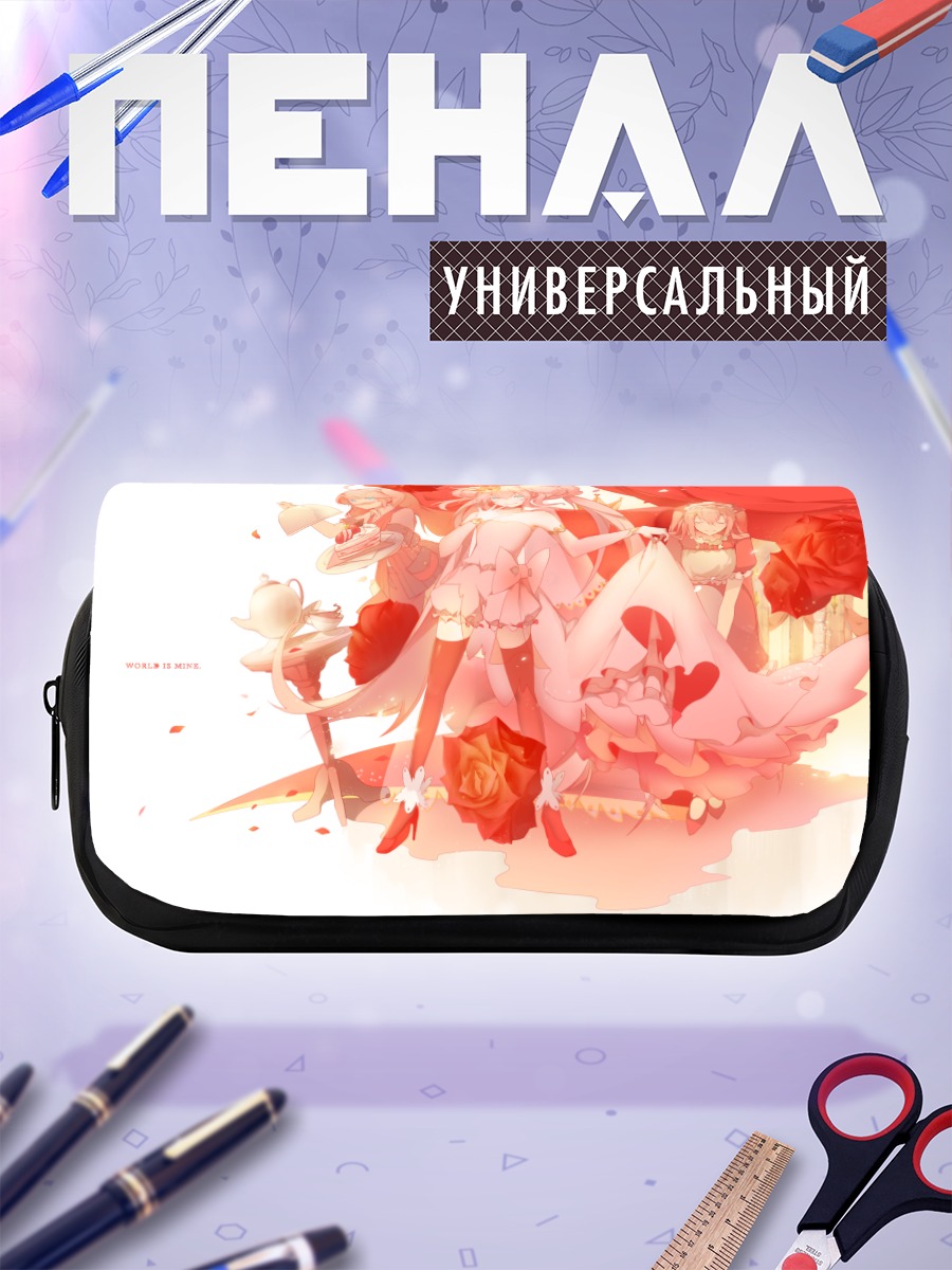 Пенал-косметичка Мику Хацунэ в розах
