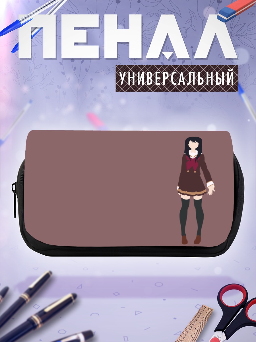 Пенал-косметичка Минималистичная аниме-девушка
