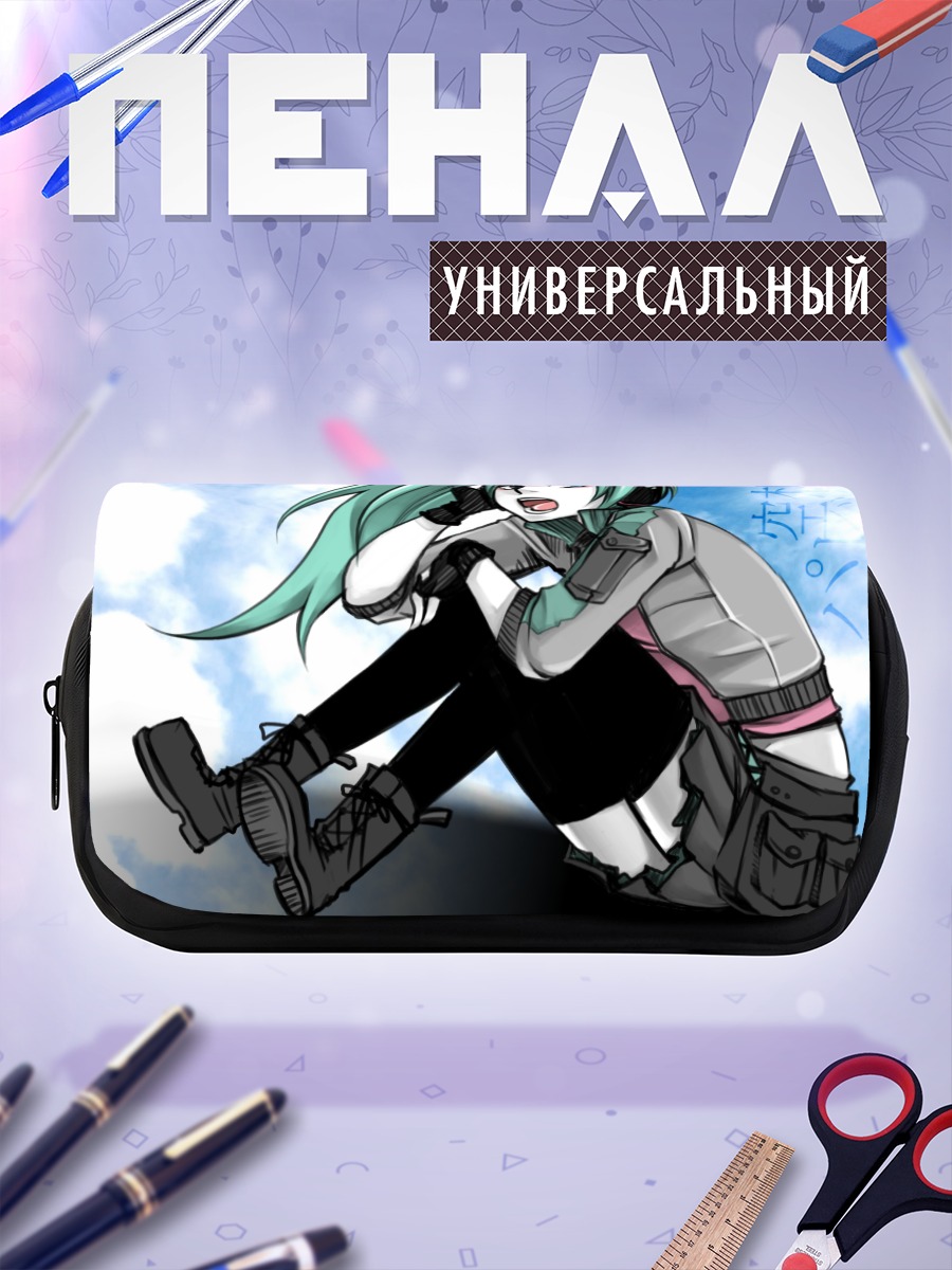 Пенал-косметичка Мику Хацунэ в наушниках