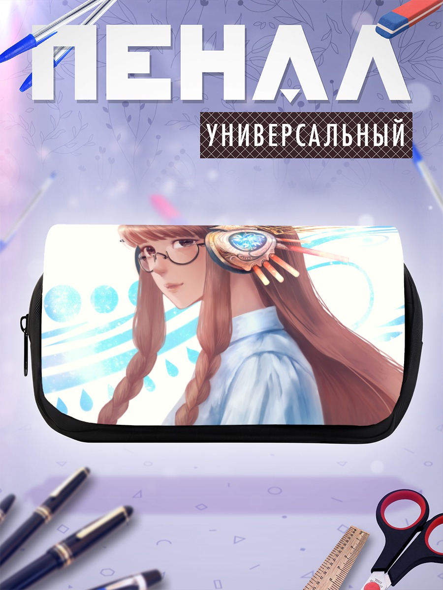 Пенал-косметичка Девушка в наушниках