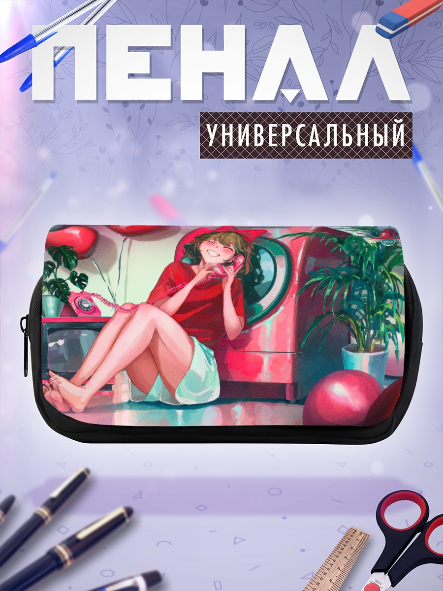 Пенал-косметичка Девушка с телефоном