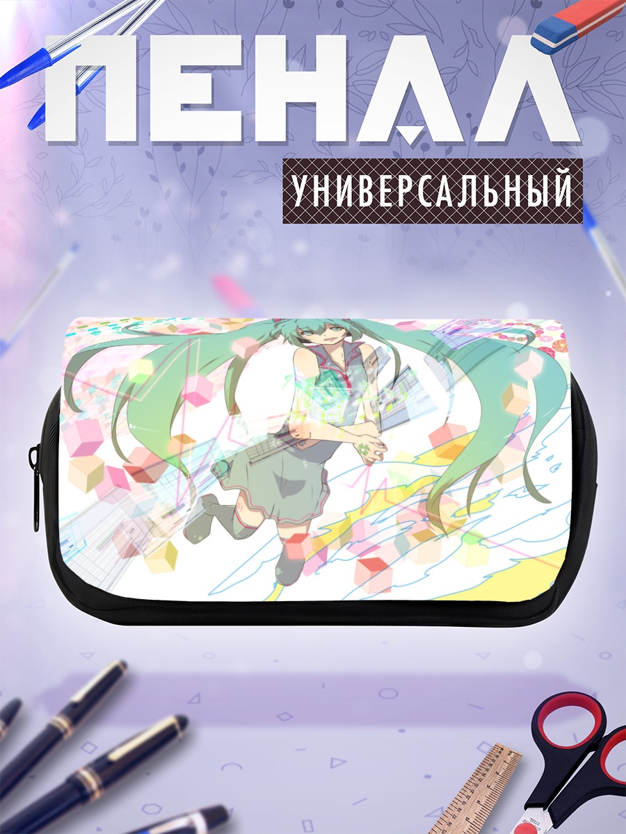 Пенал-косметичка Мику Хацунэ в цветах